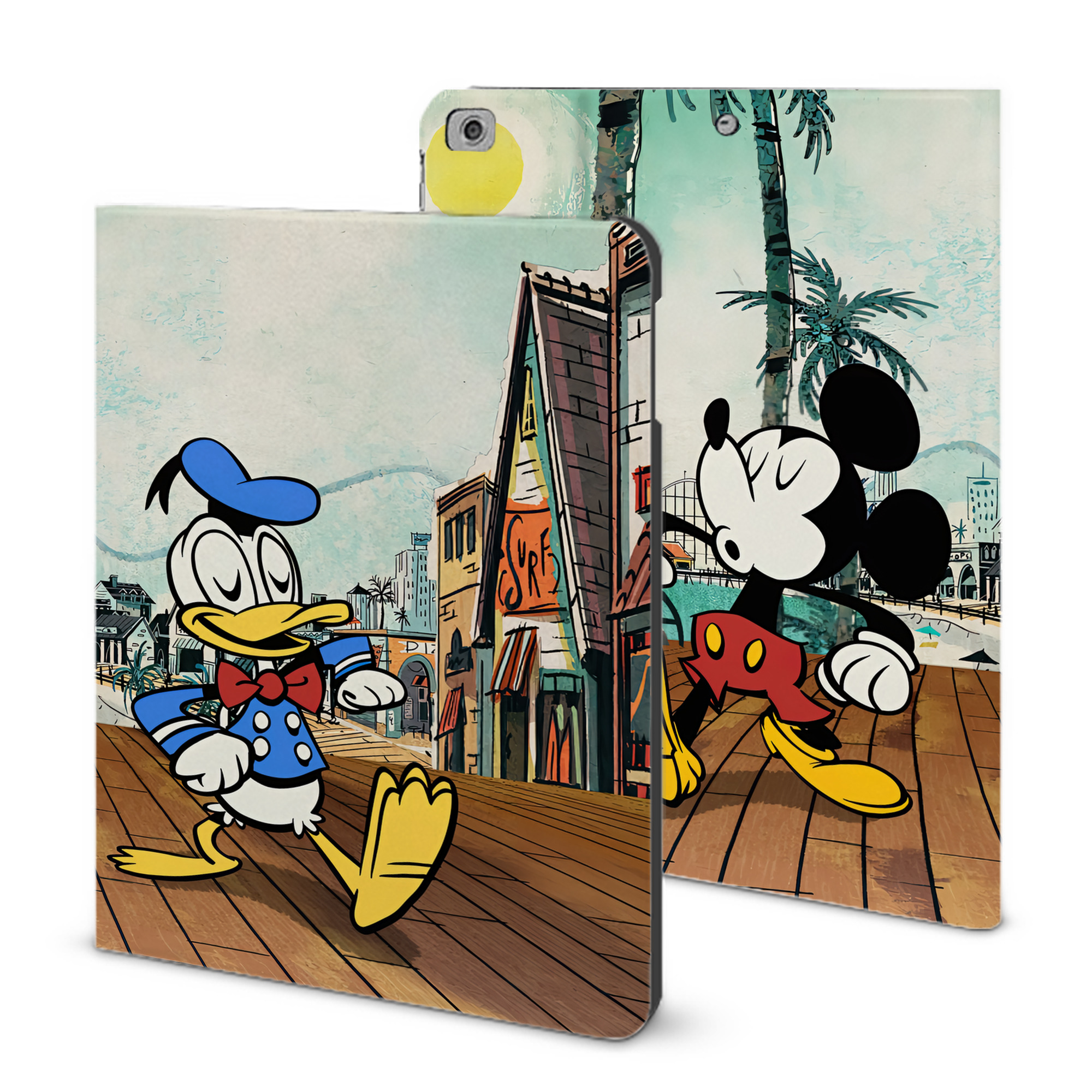 （画像用） ミッキーマウス Mickey Mouse IPad ケース ブック型 PUレザー TPU 耐衝撃 軽量 薄型 ペン収納なし 全面保護 IPad 各モデル対応